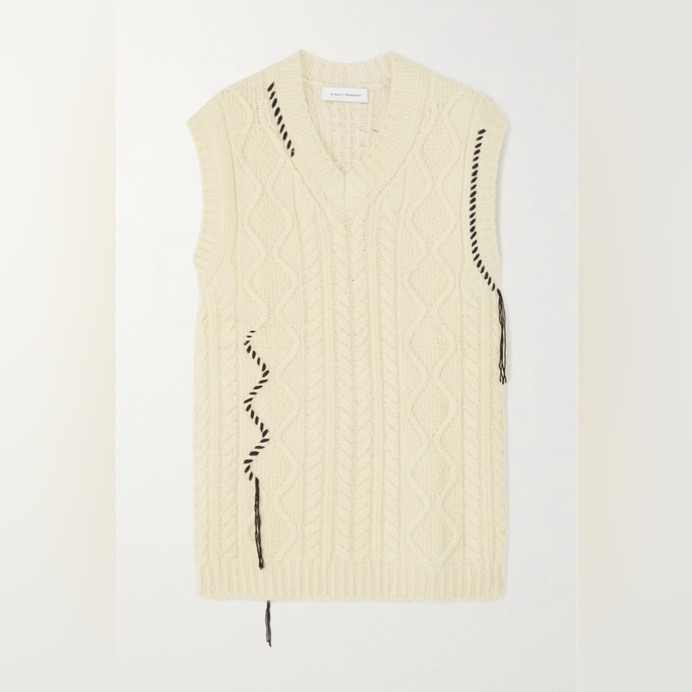 Ninety Percent oversized cable sweater vest